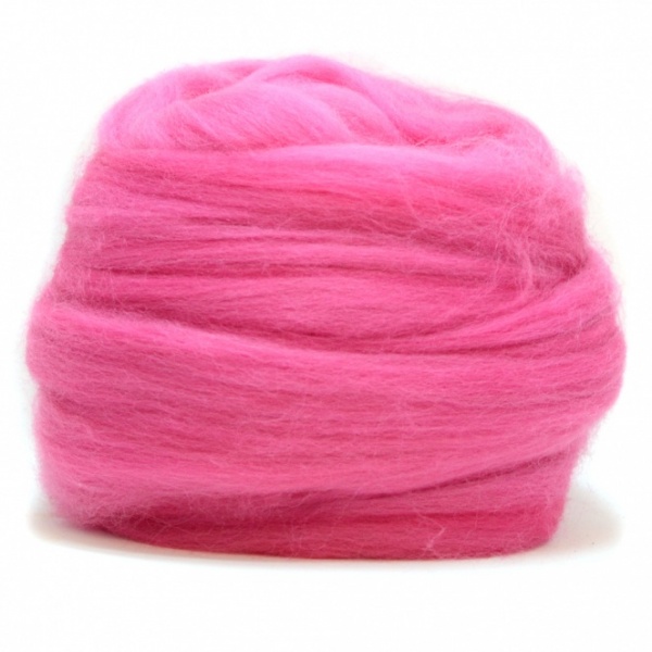 Dyed Corriedale Wool: Pink 100gm