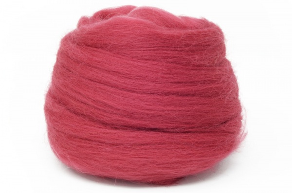 Dyed Corriedale Wool: Red 100gm